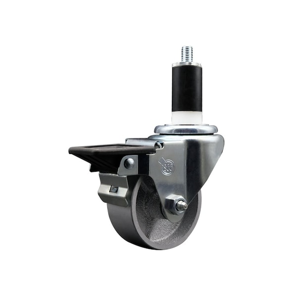 3'' Semi Steel Swivel 1-3/8'' Expanding Stem Caster with Brake